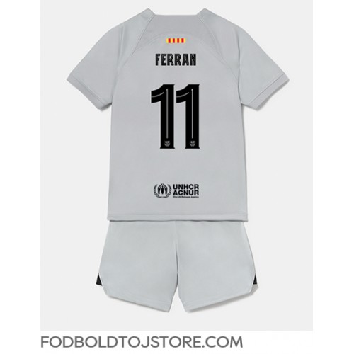 Barcelona Ferran Torres #11 Tredje sæt Børn 2022-23 Kortærmet (+ Korte bukser)